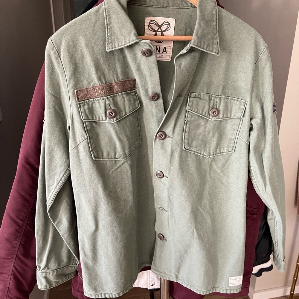 TNA Utility Jacket in Olive Green